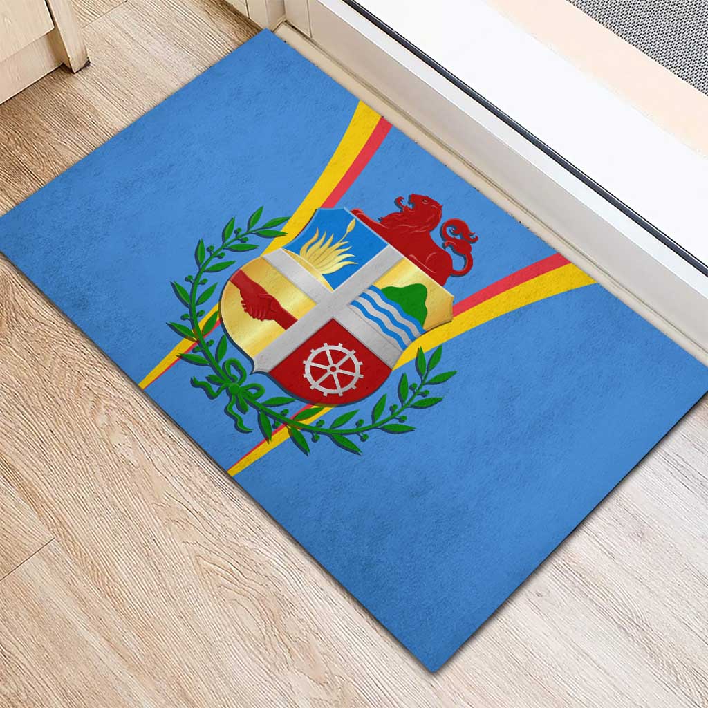Aruba Rubber Doormat National Emblem Featuring the Lion Symbol - Majestic Design
