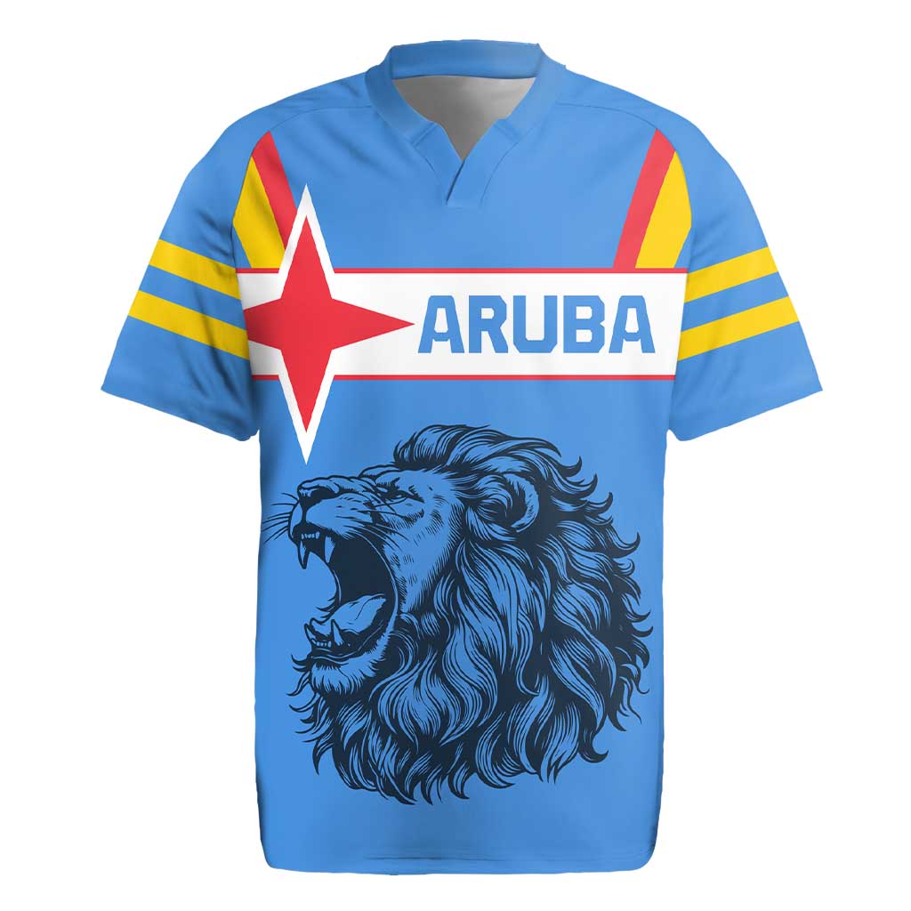 Aruba Rugby Jersey National Emblem Featuring the Lion Symbol - Majestic Design