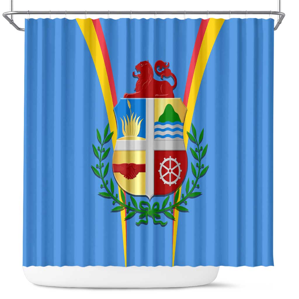 Aruba Shower Curtain National Emblem Featuring the Lion Symbol - Majestic Design