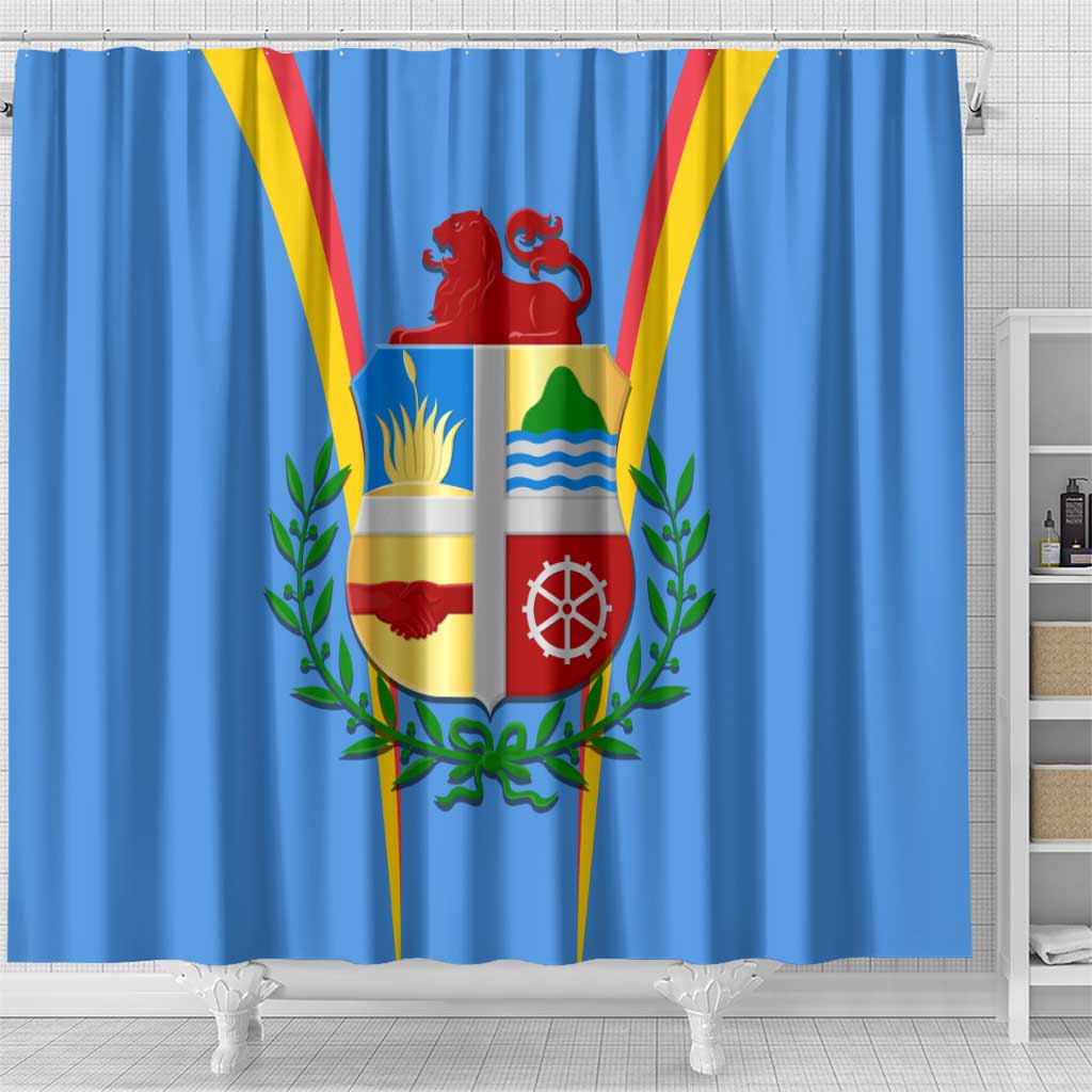 Aruba Shower Curtain National Emblem Featuring the Lion Symbol - Majestic Design