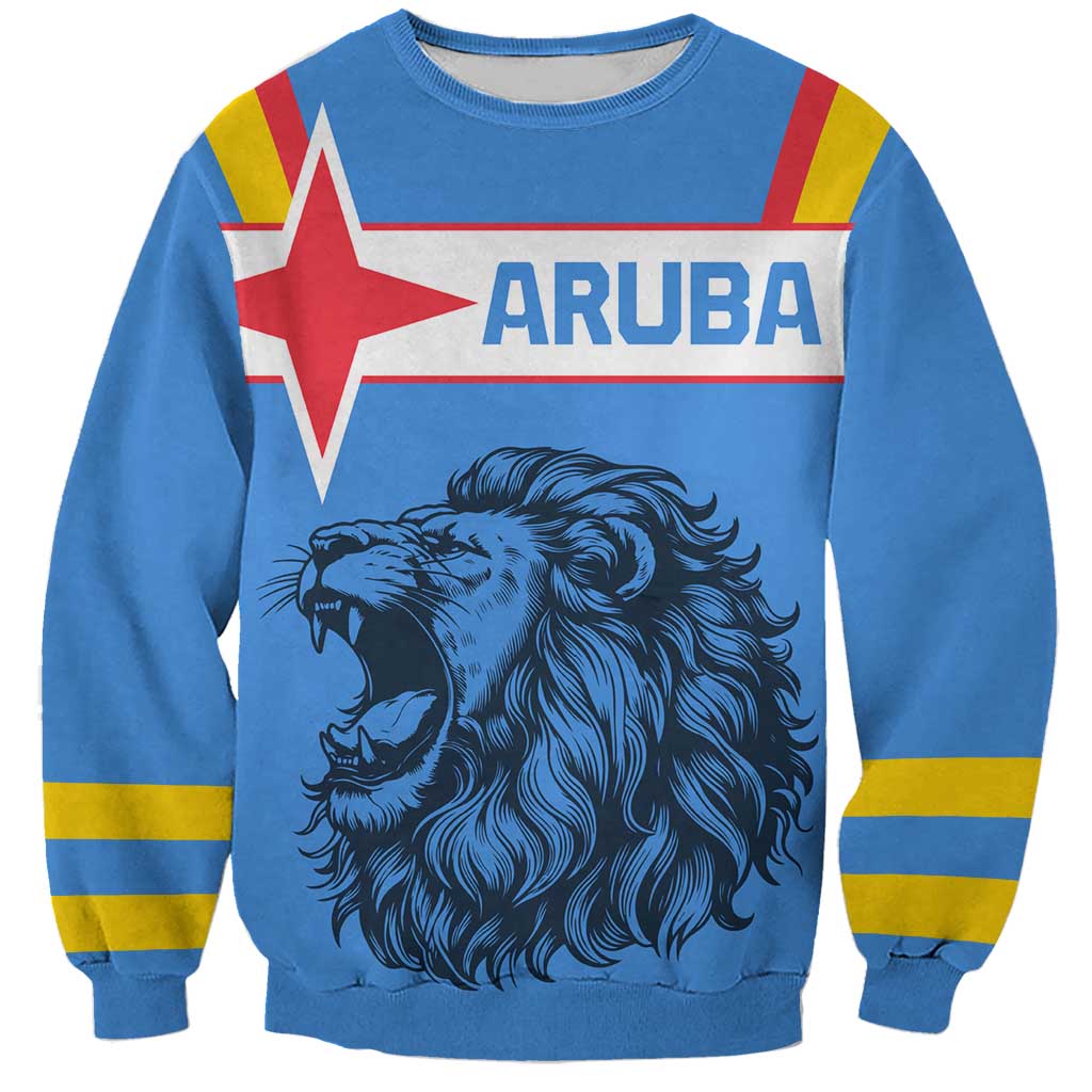 Aruba Sweatshirt National Emblem Featuring the Lion Symbol - Majestic Design