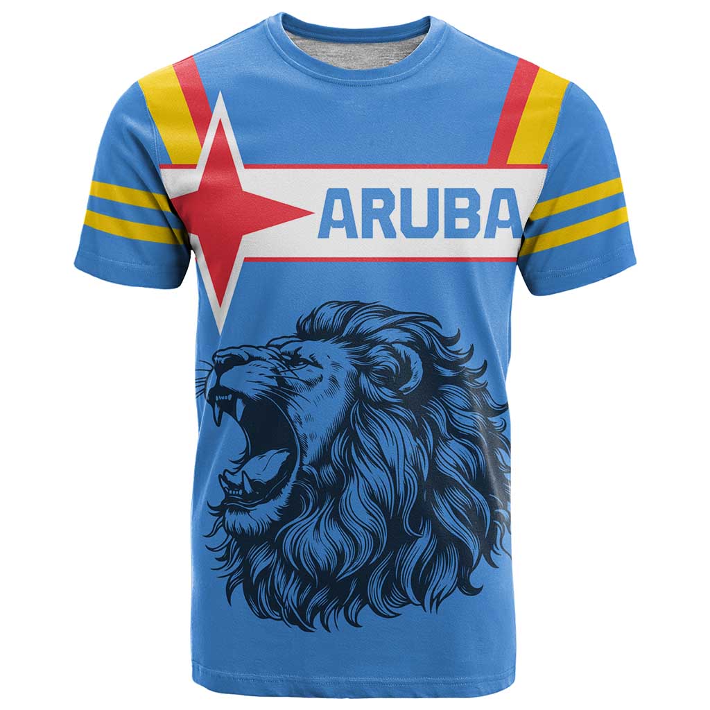 Aruba T Shirt National Emblem Featuring the Lion Symbol - Majestic Design