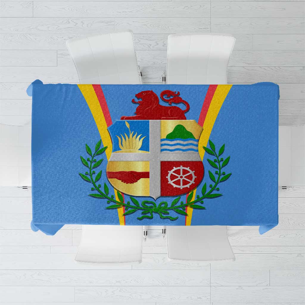 Aruba Tablecloth National Emblem Featuring the Lion Symbol - Majestic Design