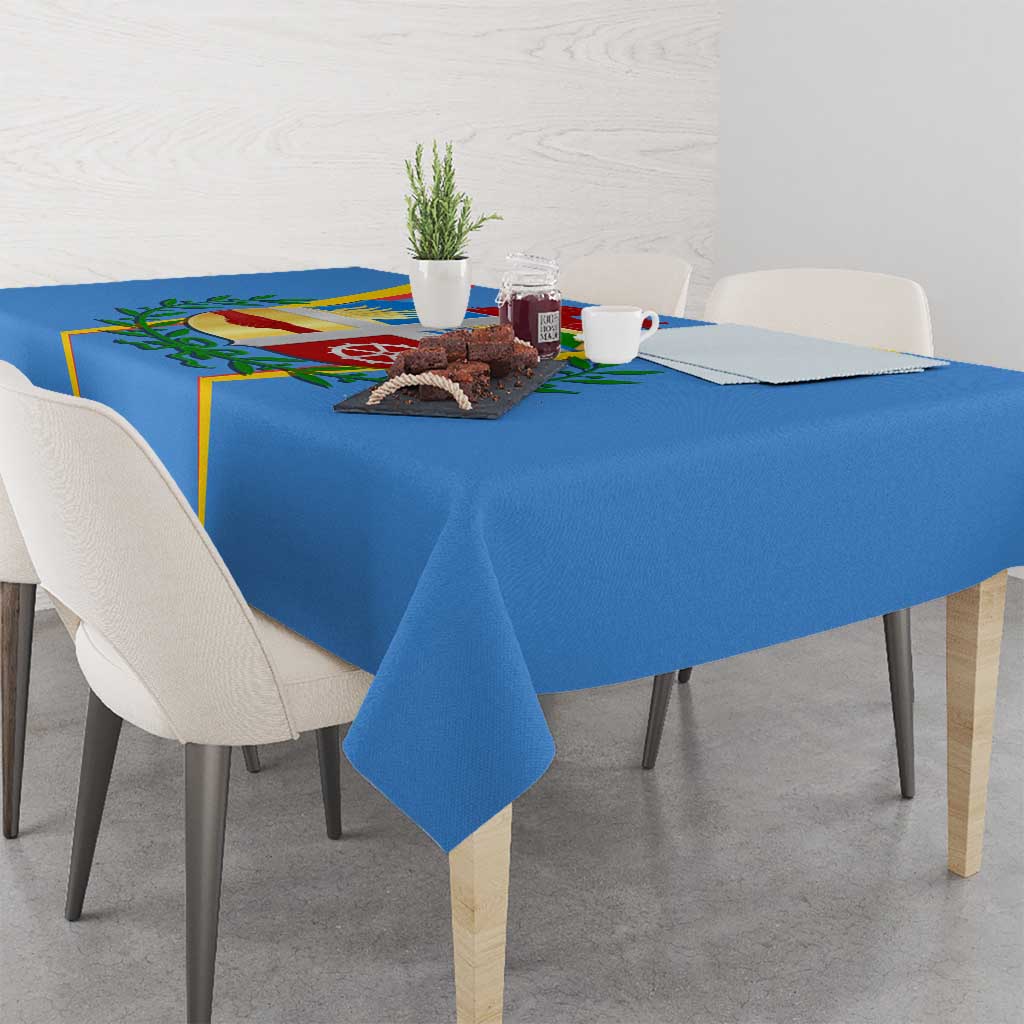 Aruba Tablecloth National Emblem Featuring the Lion Symbol - Majestic Design