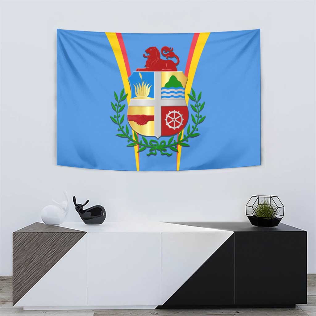 Aruba Tapestry National Emblem Featuring the Lion Symbol - Majestic Design
