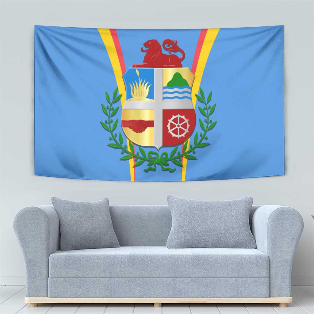 Aruba Tapestry National Emblem Featuring the Lion Symbol - Majestic Design