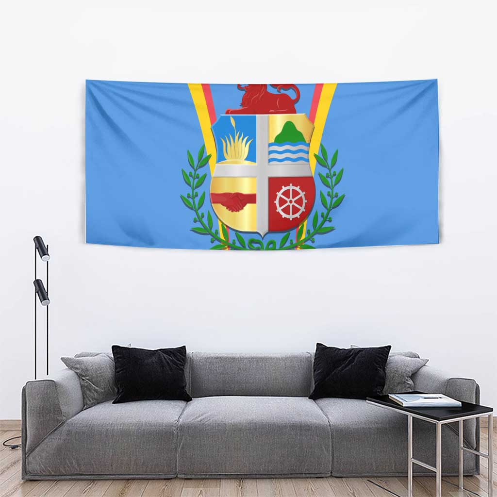 Aruba Tapestry National Emblem Featuring the Lion Symbol - Majestic Design