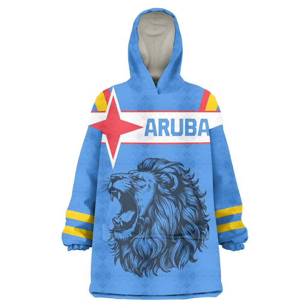 Aruba Wearable Blanket Hoodie National Emblem Featuring the Lion Symbol - Majestic Design
