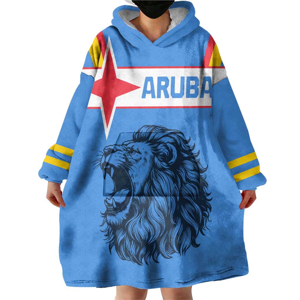 Aruba Wearable Blanket Hoodie National Emblem Featuring the Lion Symbol - Majestic Design