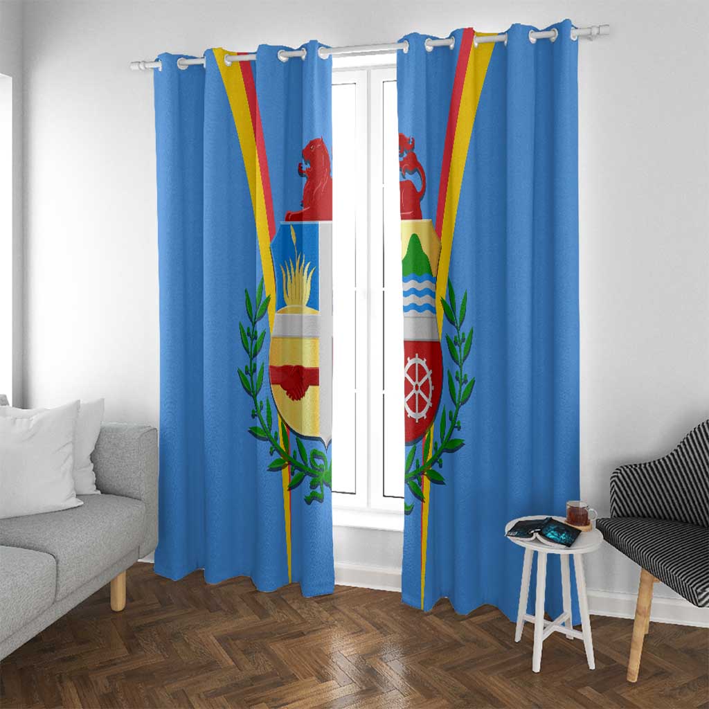 Aruba Window Curtain National Emblem Featuring the Lion Symbol - Majestic Design