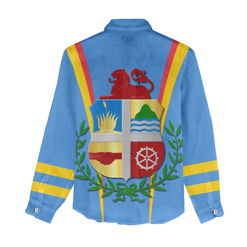 Aruba Women Casual Shirt National Emblem Featuring the Lion Symbol - Majestic Design