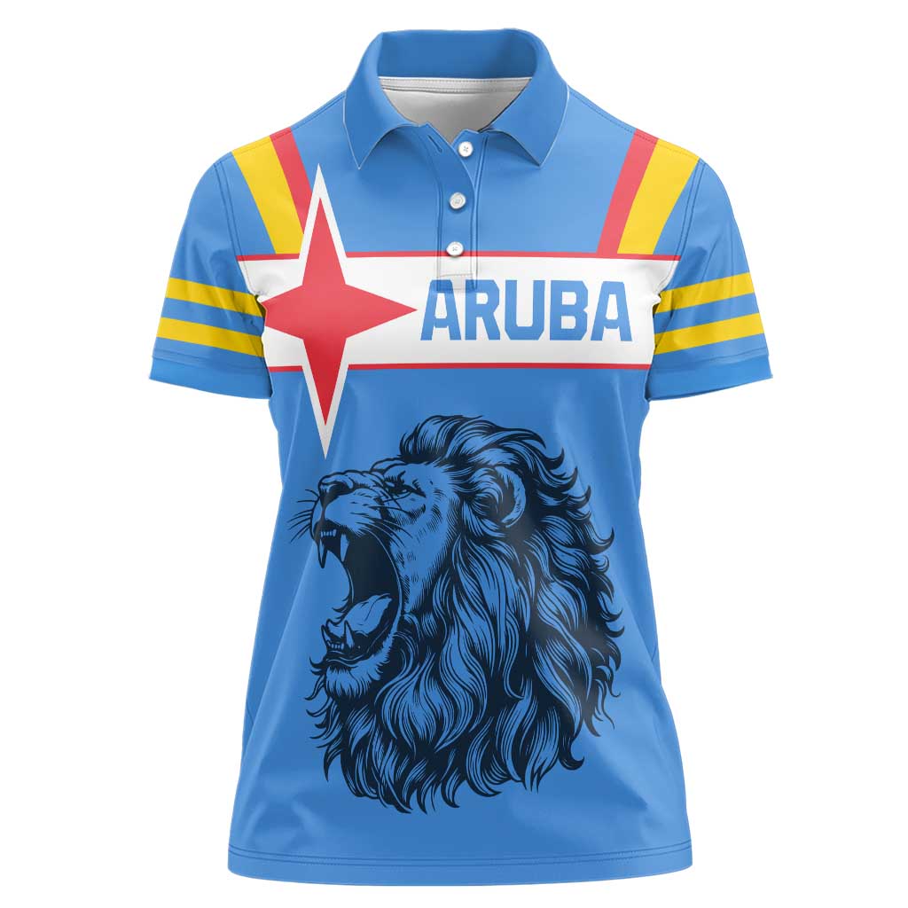 Aruba Women Polo Shirt National Emblem Featuring the Lion Symbol - Majestic Design