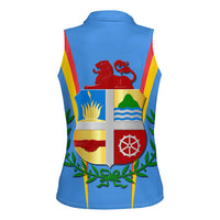 Aruba Women Sleeveless Polo Shirt National Emblem Featuring the Lion Symbol - Majestic Design