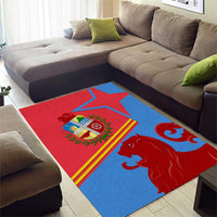 Aruba Flag Area Rug Elements Merged with Country's Shape – Unique National Design