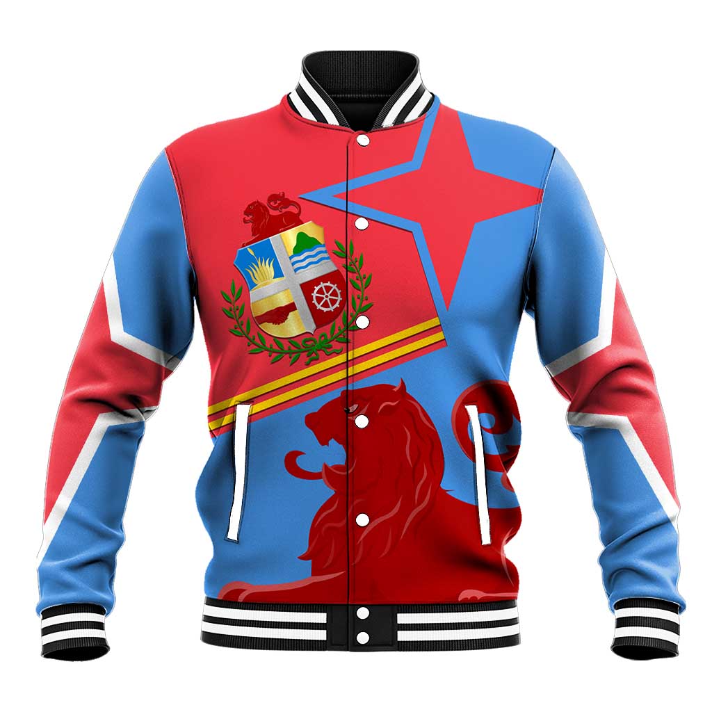 Aruba Flag Baseball Jacket Elements Merged with Country's Shape – Unique National Design