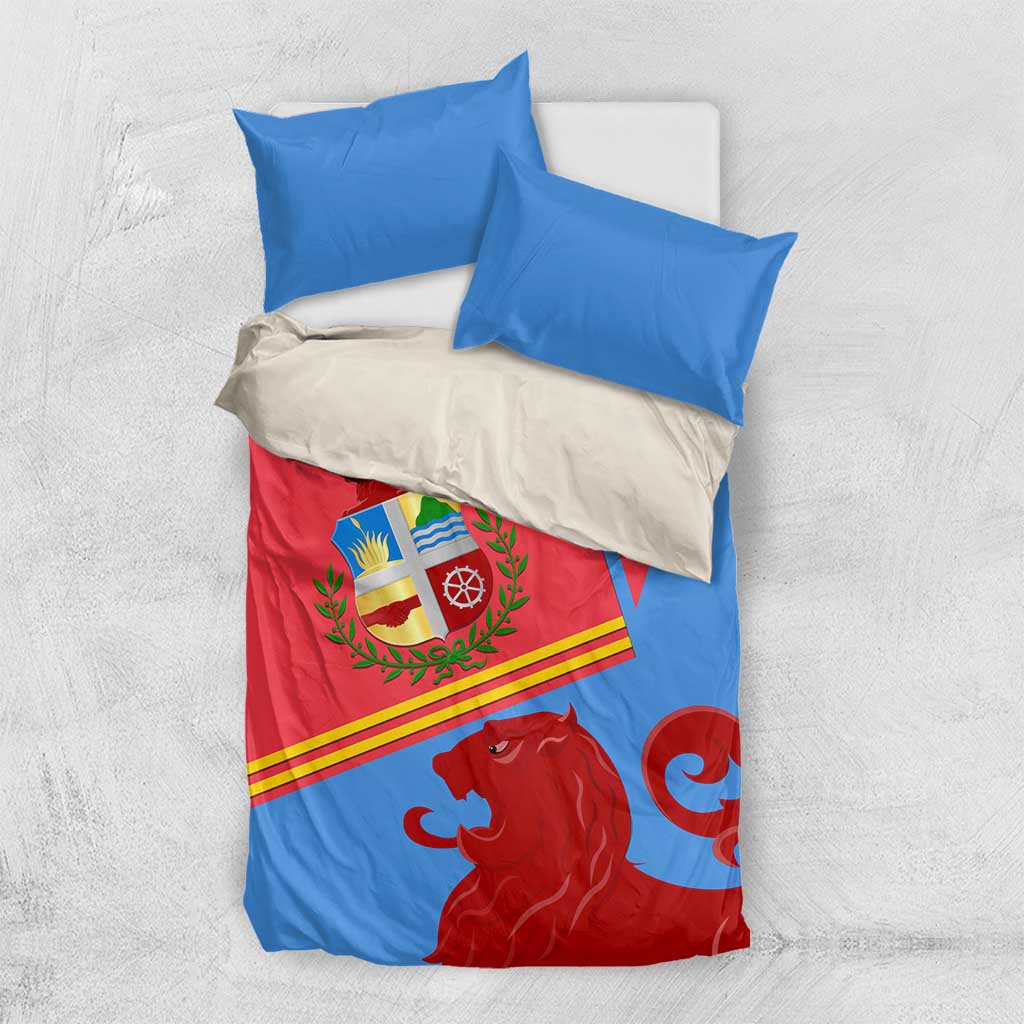 Aruba Flag Bedding Set Elements Merged with Country's Shape – Unique National Design