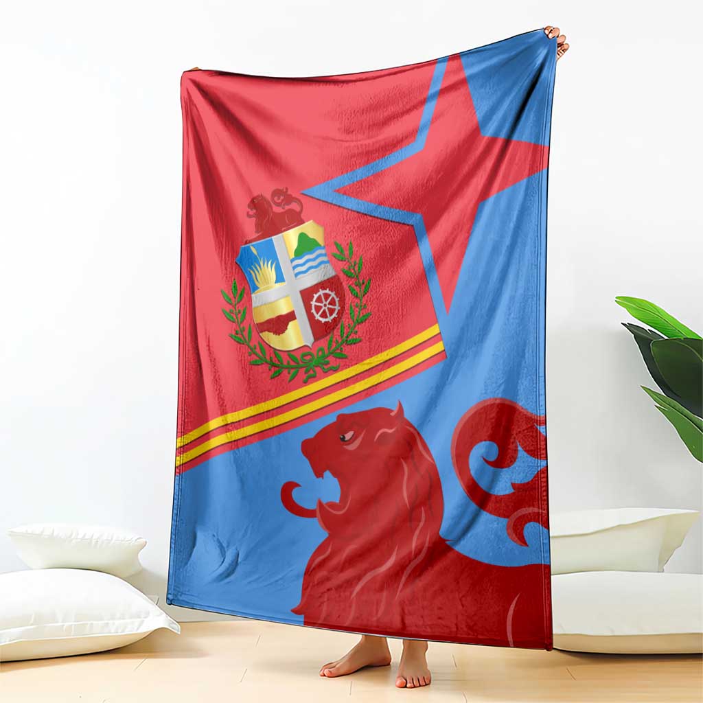 Aruba Flag Blanket Elements Merged with Country's Shape – Unique National Design