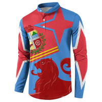 Aruba Flag Button Sweatshirt Elements Merged with Country's Shape – Unique National Design