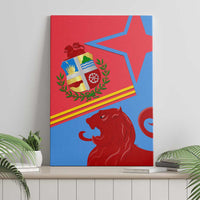 Aruba Flag Canvas Wall Art Elements Merged with Country's Shape – Unique National Design