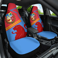 Aruba Flag Car Seat Cover Elements Merged with Country's Shape – Unique National Design