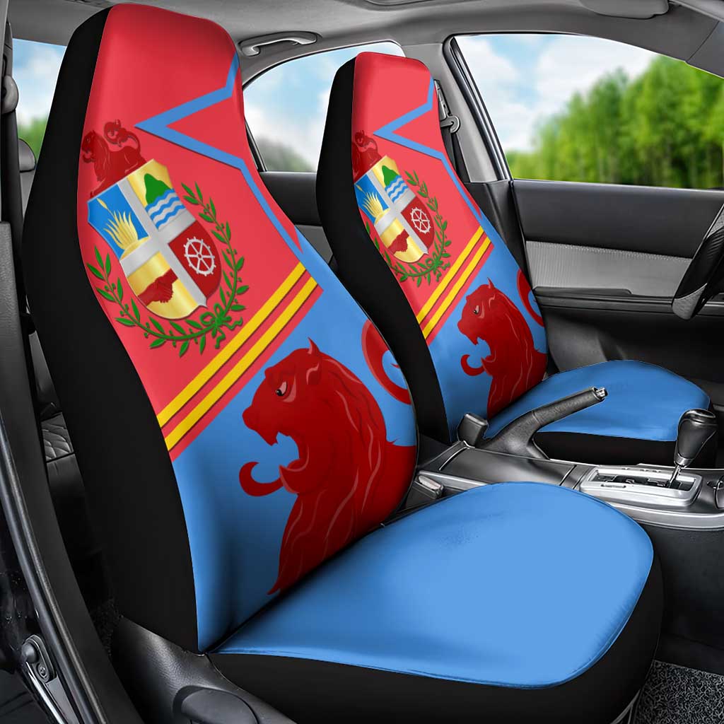 Aruba Flag Car Seat Cover Elements Merged with Country's Shape – Unique National Design