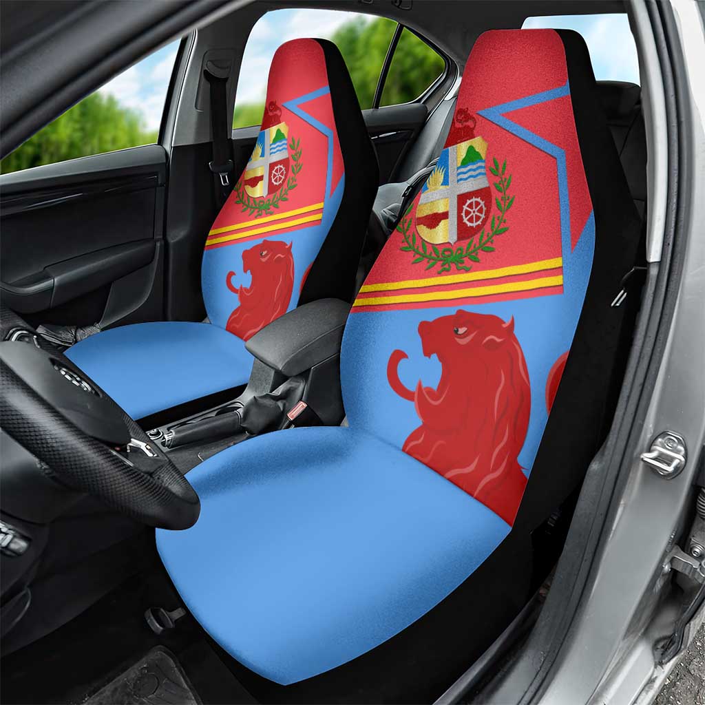 Aruba Flag Car Seat Cover Elements Merged with Country's Shape – Unique National Design