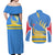 Aruba Flag Couples Matching Off Shoulder Maxi Dress and Long Sleeve Button Shirt Elements Merged with Country's Shape – Unique National Design