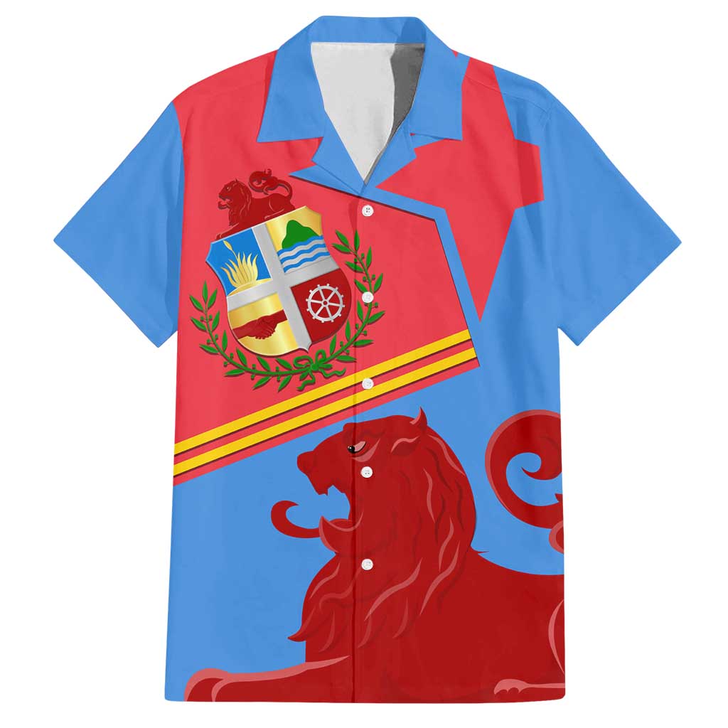 Aruba Flag Family Matching Long Sleeve Bodycon Dress and Hawaiian Shirt Elements Merged with Country's Shape – Unique National Design