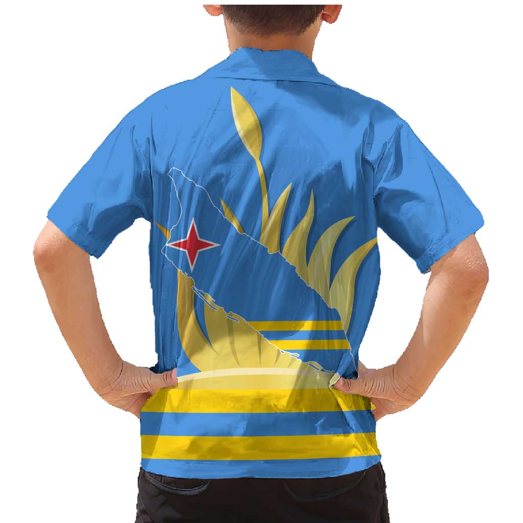 Aruba Flag Family Matching Mermaid Dress and Hawaiian Shirt Elements Merged with Country's Shape – Unique National Design