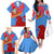 Aruba Flag Family Matching Off The Shoulder Long Sleeve Dress and Hawaiian Shirt Elements Merged with Country's Shape – Unique National Design
