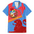Aruba Flag Family Matching Off The Shoulder Long Sleeve Dress and Hawaiian Shirt Elements Merged with Country's Shape – Unique National Design