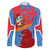 Aruba Flag Family Matching Off The Shoulder Long Sleeve Dress and Hawaiian Shirt Elements Merged with Country's Shape – Unique National Design