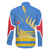 Aruba Flag Family Matching Off The Shoulder Long Sleeve Dress and Hawaiian Shirt Elements Merged with Country's Shape – Unique National Design