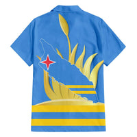 Aruba Flag Family Matching Off Shoulder Maxi Dress and Hawaiian Shirt Elements Merged with Country's Shape – Unique National Design