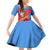 Aruba Flag Family Matching Off Shoulder Short Dress and Hawaiian Shirt Elements Merged with Country's Shape – Unique National Design