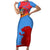 Aruba Flag Family Matching Short Sleeve Bodycon Dress and Hawaiian Shirt Elements Merged with Country's Shape – Unique National Design