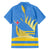 Aruba Flag Family Matching Summer Maxi Dress and Hawaiian Shirt Elements Merged with Country's Shape – Unique National Design