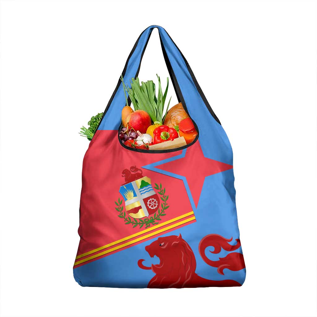 Aruba Flag Grocery Bag Elements Merged with Country's Shape – Unique National Design