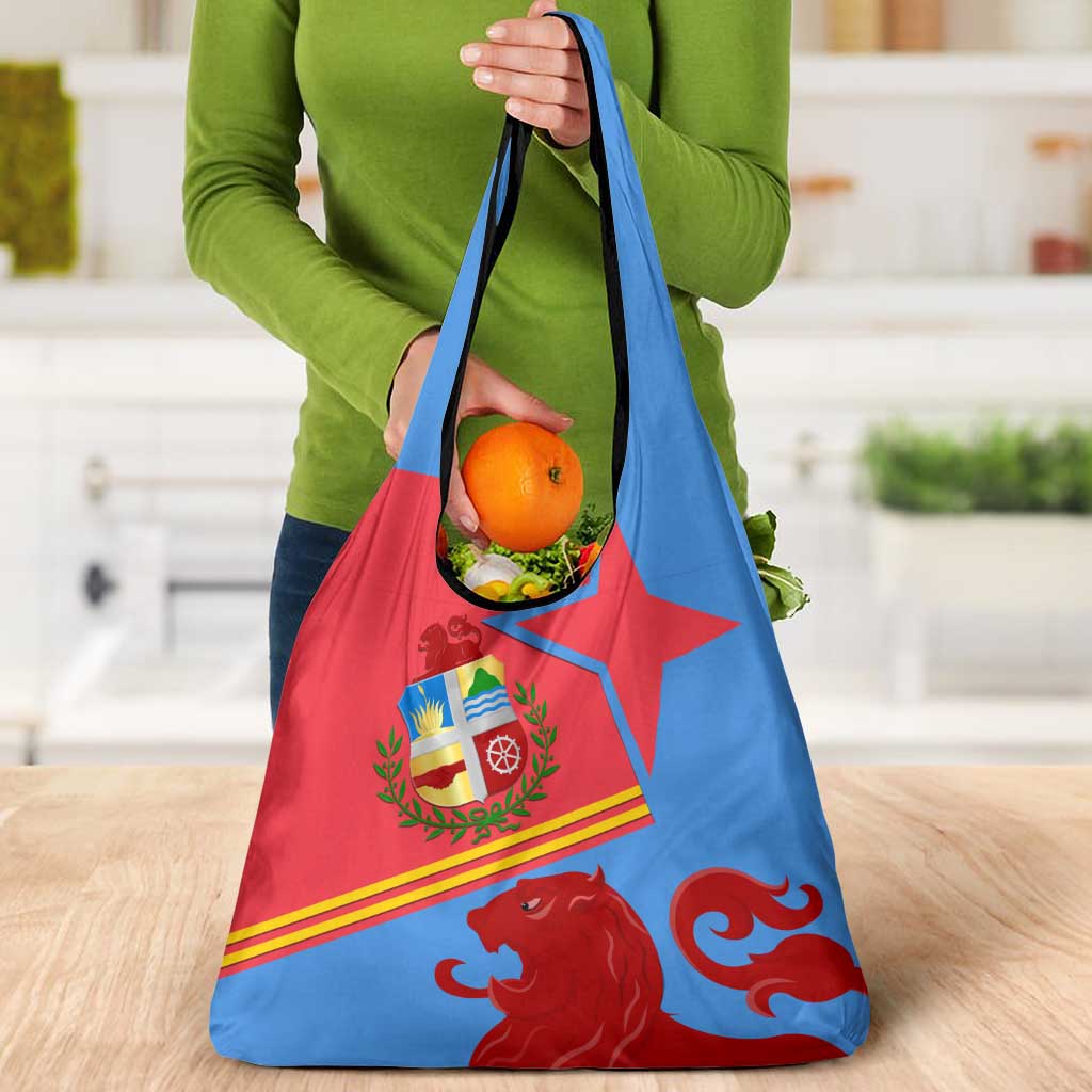 Aruba Flag Grocery Bag Elements Merged with Country's Shape – Unique National Design