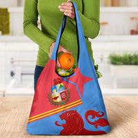 Aruba Flag Grocery Bag Elements Merged with Country's Shape – Unique National Design