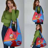 Aruba Flag Grocery Bag Elements Merged with Country's Shape – Unique National Design