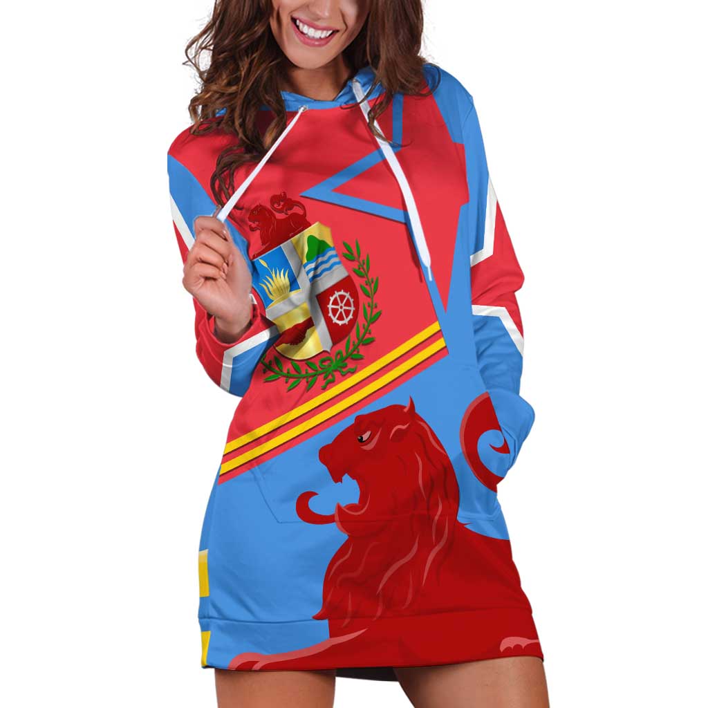 Aruba Flag Hoodie Dress Elements Merged with Country's Shape – Unique National Design