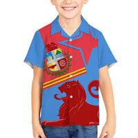 Aruba Flag Kid Hawaiian Shirt Elements Merged with Country's Shape – Unique National Design