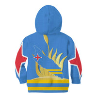Aruba Flag Kid Hoodie Elements Merged with Country's Shape – Unique National Design