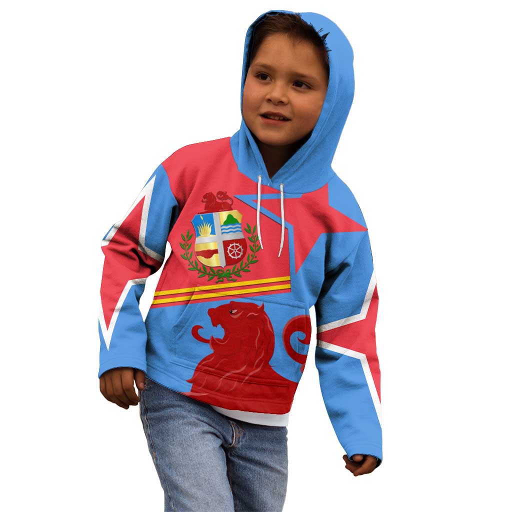 Aruba Flag Kid Hoodie Elements Merged with Country's Shape – Unique National Design