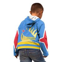 Aruba Flag Kid Hoodie Elements Merged with Country's Shape – Unique National Design