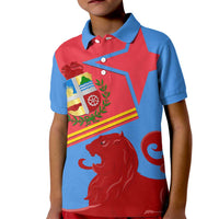 Aruba Flag Kid Polo Shirt Elements Merged with Country's Shape – Unique National Design