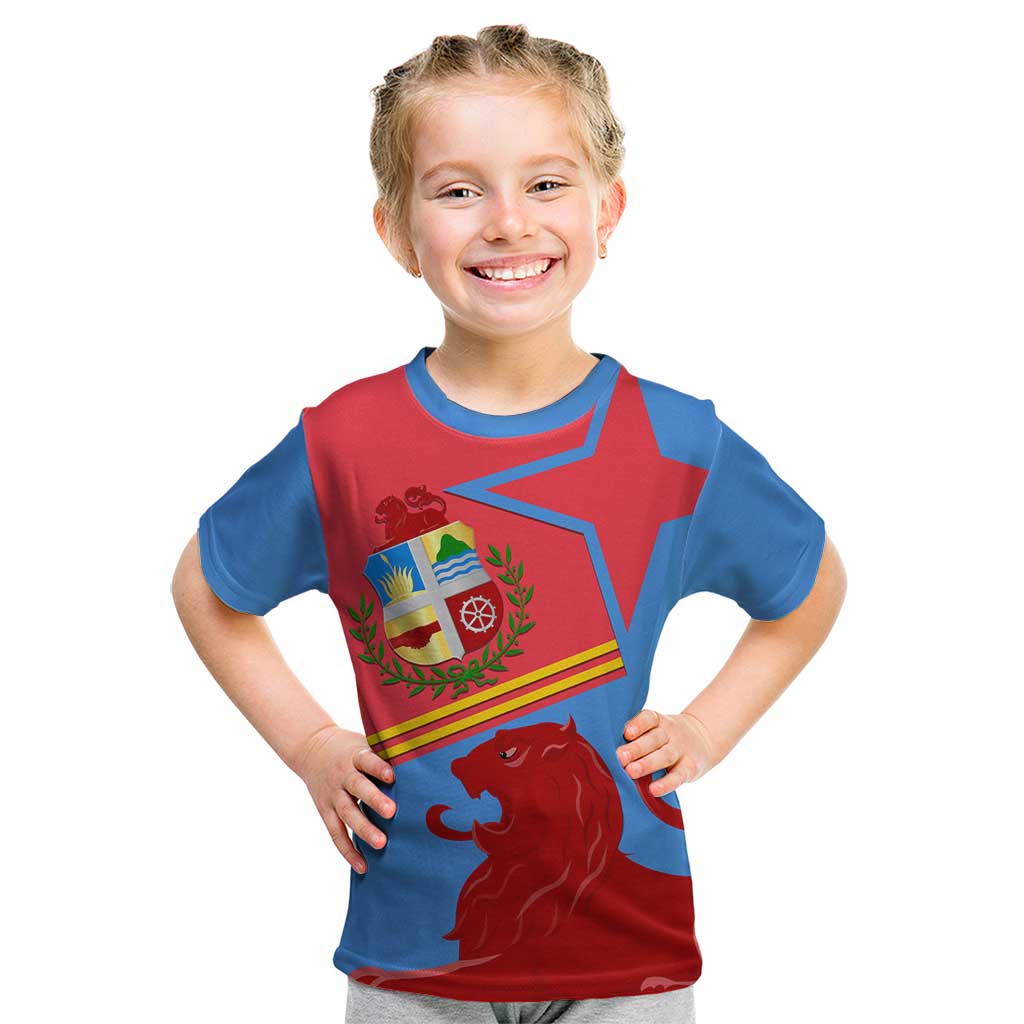 Aruba Flag Kid T Shirt Elements Merged with Country's Shape – Unique National Design