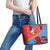 Aruba Flag Leather Tote Bag Elements Merged with Country's Shape – Unique National Design
