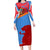 Aruba Flag Long Sleeve Bodycon Dress Elements Merged with Country's Shape – Unique National Design